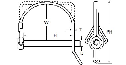 Round Square Tap Lock Pin Quick Realse Pin Specification