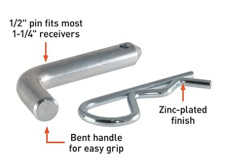 bent clevis pin with r clip details and materials