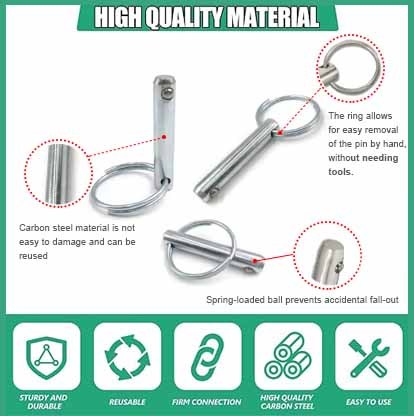 Pull Ring Detent Pin Details and Materials, Quick Release Pin 