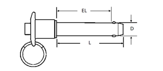 Button Handle Quick Release Pins Dimensions