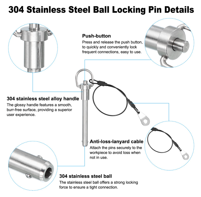 304 Stainless steel Ring Handle Quick Release Pins DETAILS