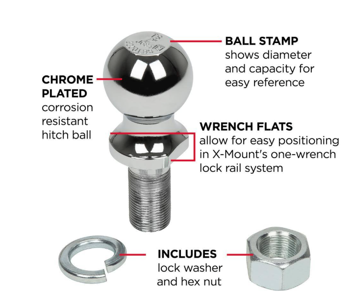 Trailer Hitch Ball 50mm 3.5T Tow Ball Head Bolt details-2