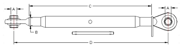 Cat. I Tractor 3013-1500 Hitch Top Link drawing