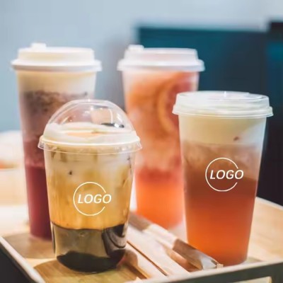 Ice Coffee Clear Plastic Pet Cups With Logo
