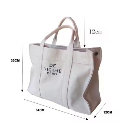 Customized Natural Cotton Big Capacity Cotton Canvas Shopping Tote Bag