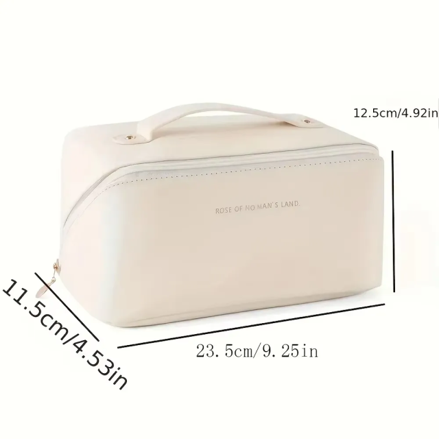 Luxury Lady Luxury Toiletry Kit Bag Zippered Leather Makeup Organizer Case for Travel Storage Pouch