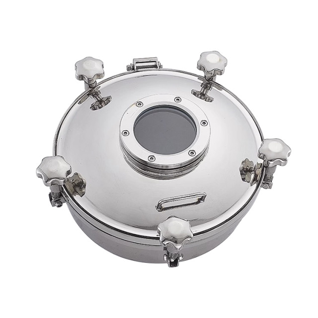 Pressure manhole with sight glass