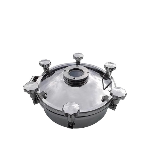 Pressure manhole with sight glass