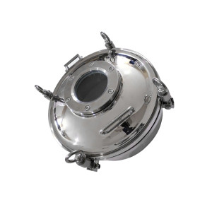 Pressure manhole with sight glass