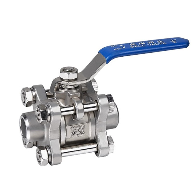 Three-piece ball valve