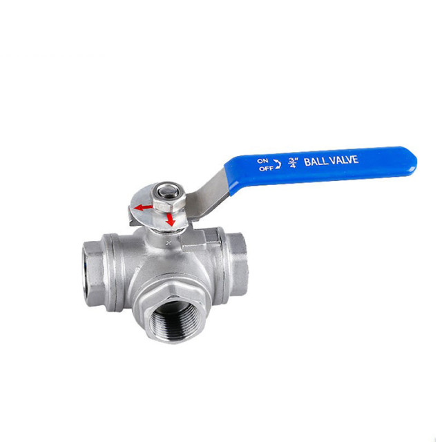 Internal thread three-way ball valve