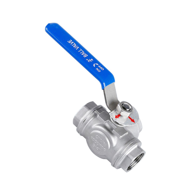 Internal thread three-way ball valve