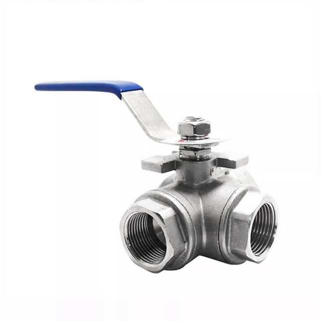 Internal thread three-way ball valve