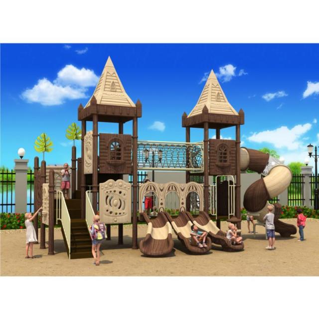 Large Outdoor Wooden Cabin Roof Combination Slide