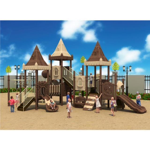 Large Outdoor Wooden Cabin Roof Combination Slide