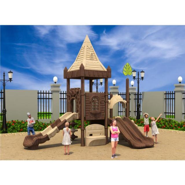 Large Outdoor Wooden Cabin Roof Combination Slide
