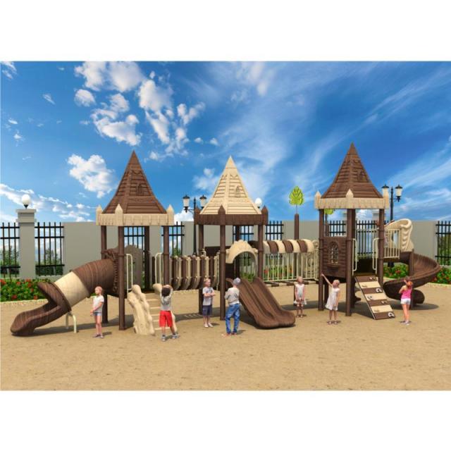 Large Outdoor Wooden Cabin Roof Combination Slide