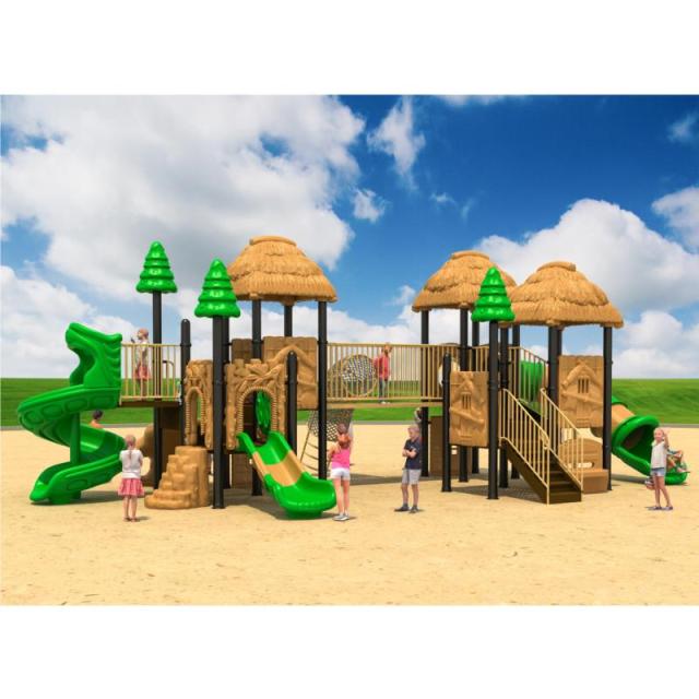 71-76 Large Outdoor Thatched Hut Combination Slide