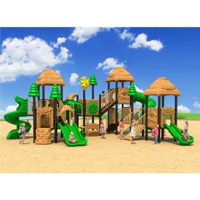 71-76 Large Outdoor Thatched Hut Combination Slide