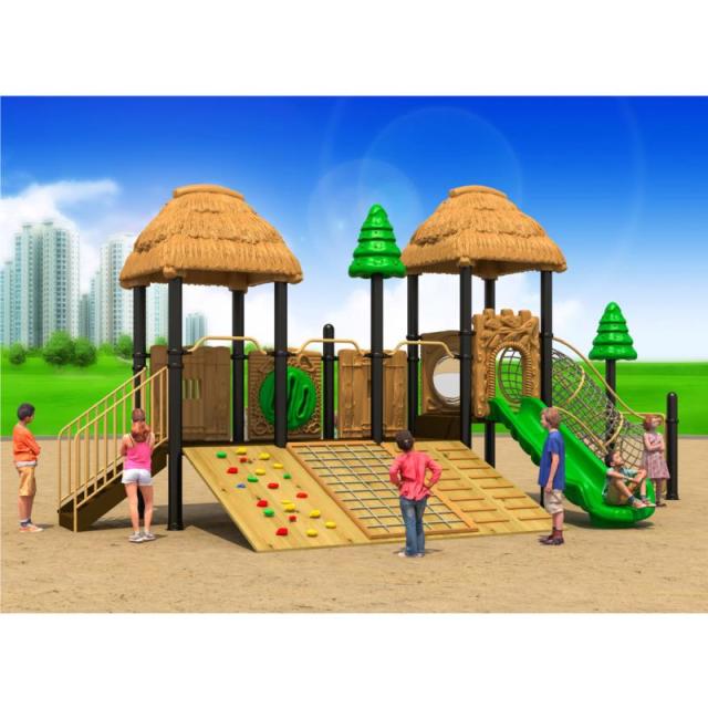 77-88 Large Outdoor Thatched Hut Combination Slide