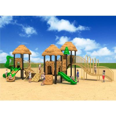 77-88 Large Outdoor Thatched Hut Combination Slide
