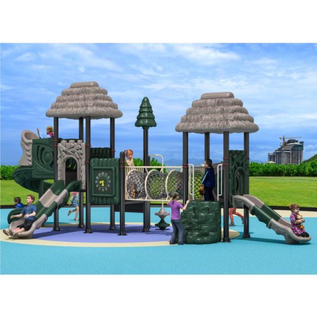 77-88 Large Outdoor Thatched Hut Combination Slide
