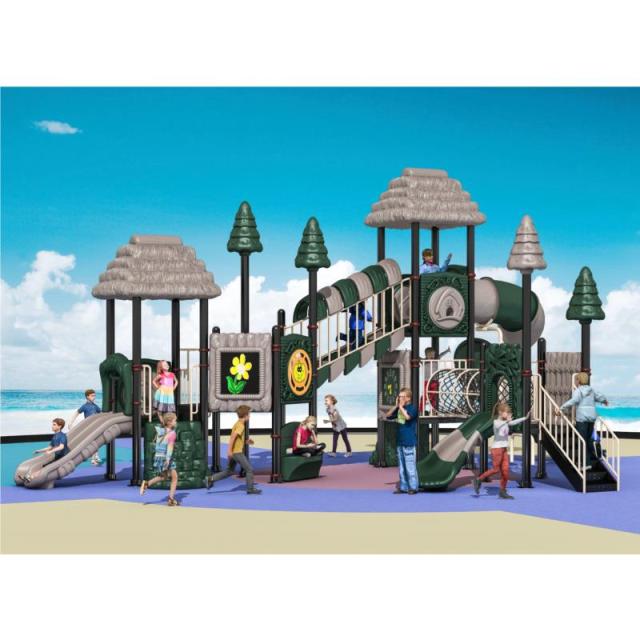 77-88 Large Outdoor Thatched Hut Combination Slide