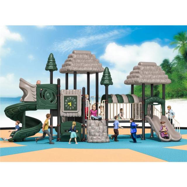 77-88 Large Outdoor Thatched Hut Combination Slide