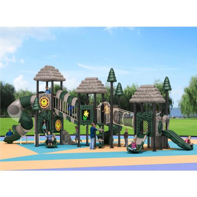 77-88 Large Outdoor Thatched Hut Combination Slide