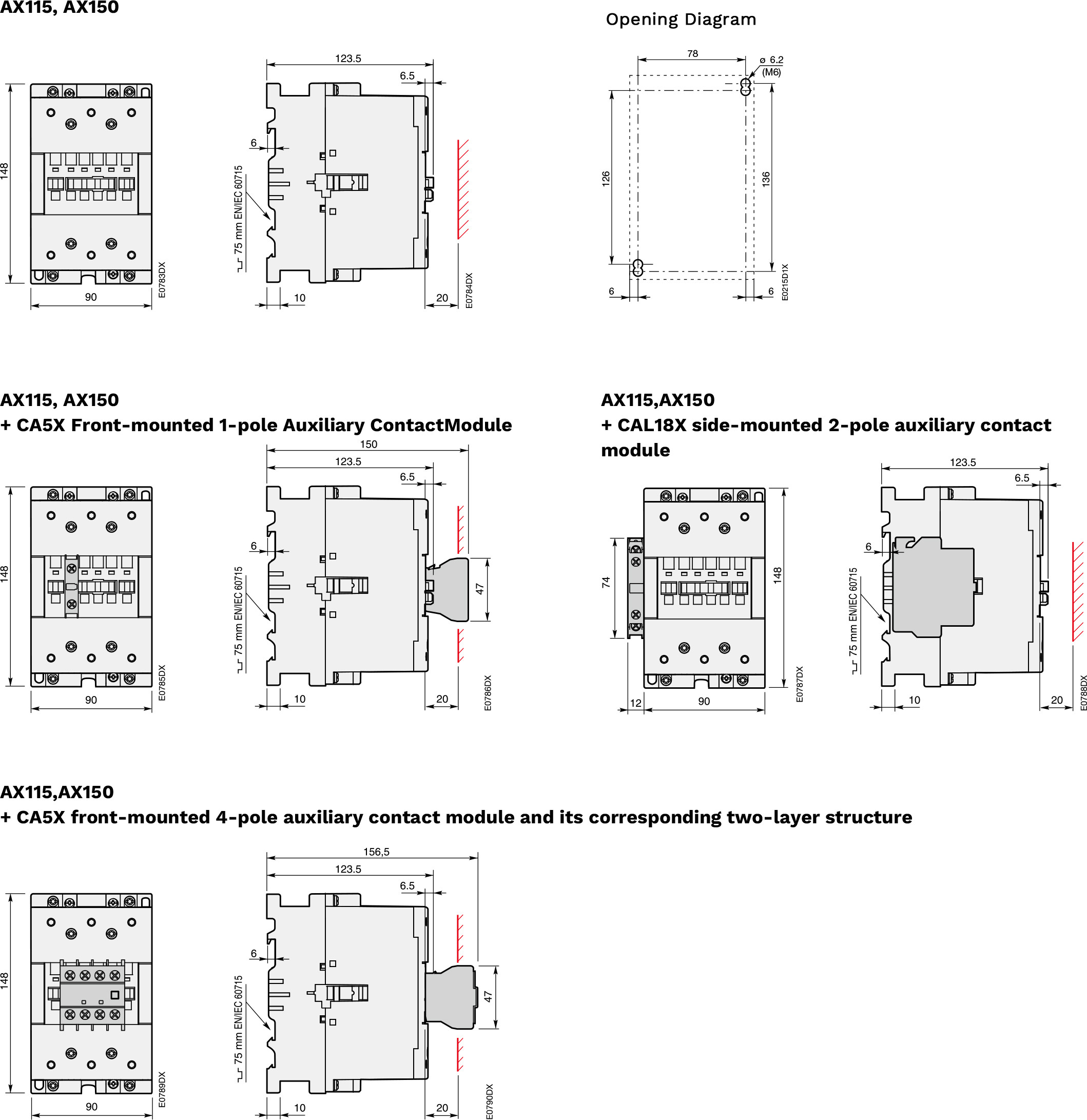 AX115, AX150 Three-Pole Contactor