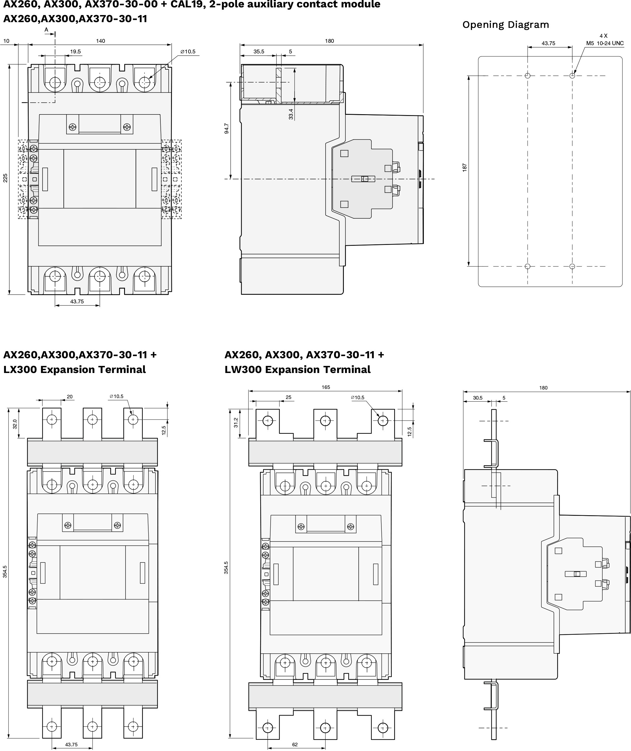 AX185, AX205 Three-Pole Contactor