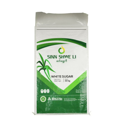 Woven bags of white sugar