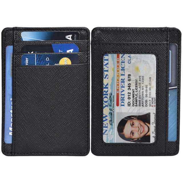 Front Pocket Vintage High Quality Slim Leather Card Holder RFID Blocking Wallet for Men