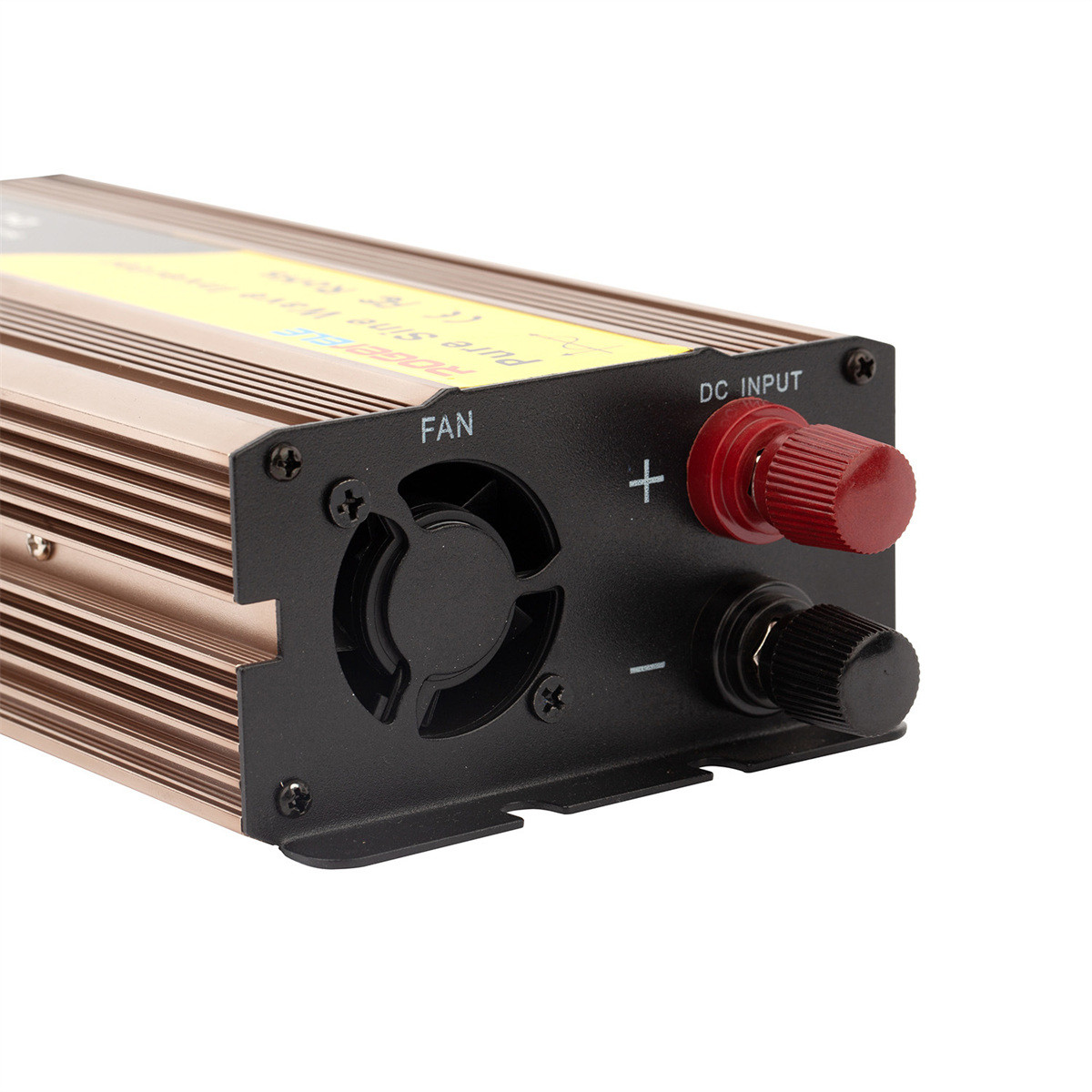 REP500 positive and negative DC input terminals and cooling fan