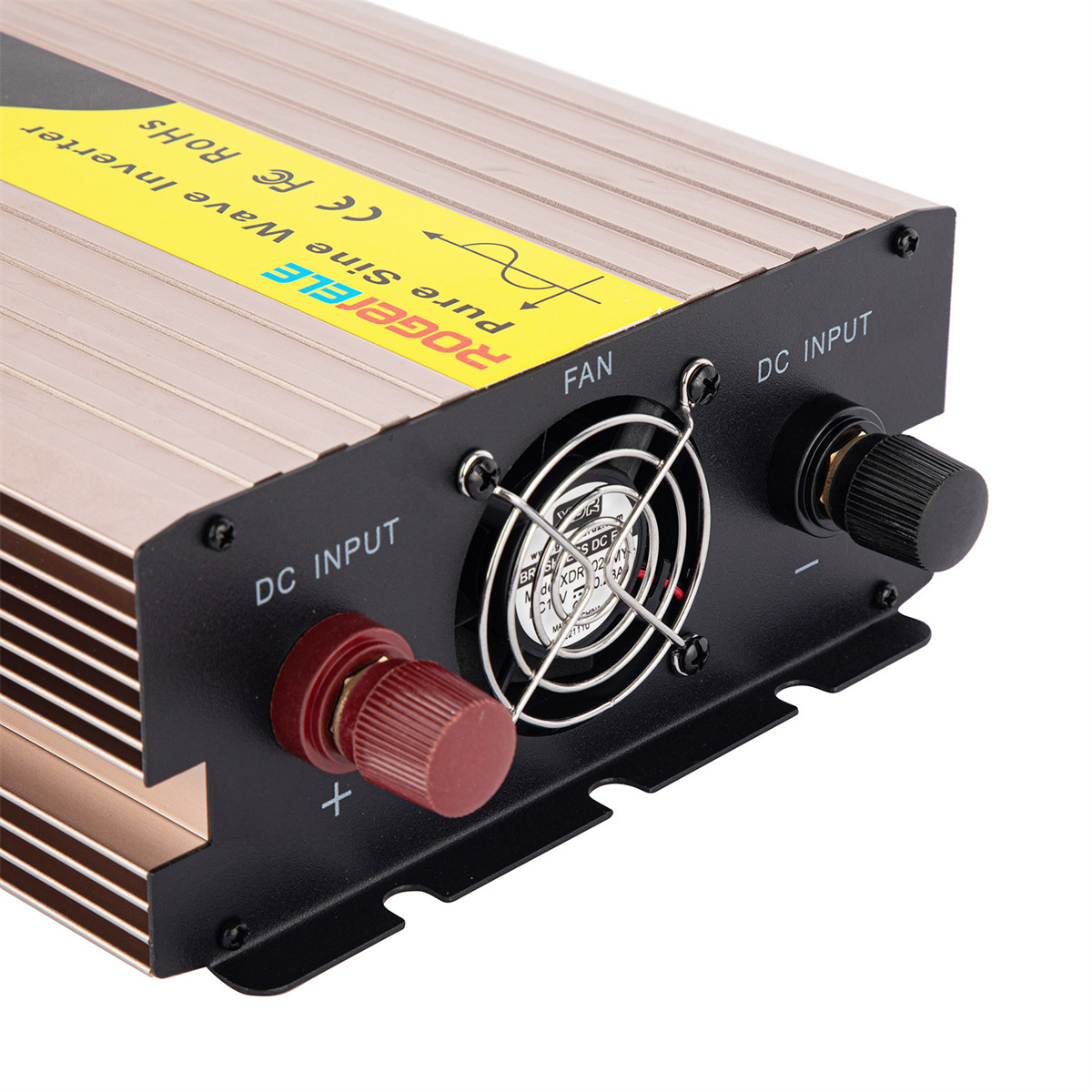 Rogerele pure sine wave inverter DC input terminal and cooling fan