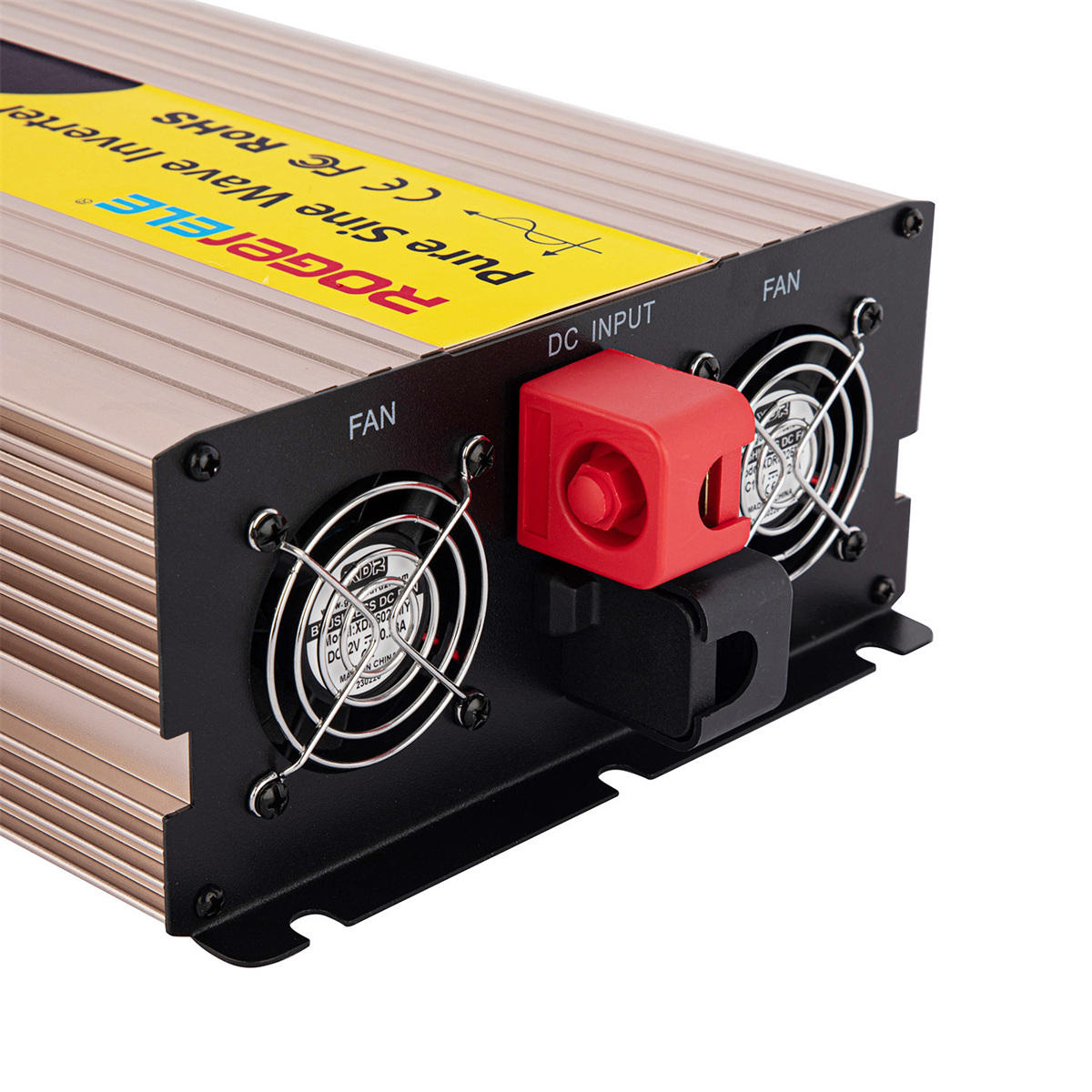 Rogerele REP2000 2000W pure sine wave inverter DC input terminals and cooling fans