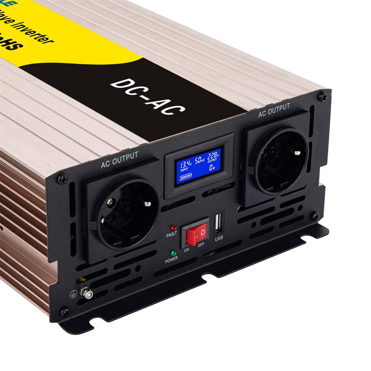 Rogerele REP3000 3000W pure sine wave inverter AC output panel with display and outlets