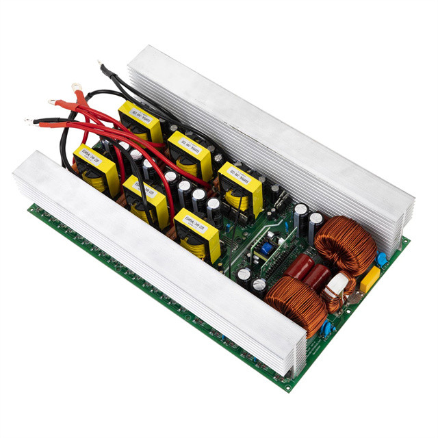 ROGERELE P8000 8000W pure sine wave inverter PCBA with long heatsinks, six transformers and power components