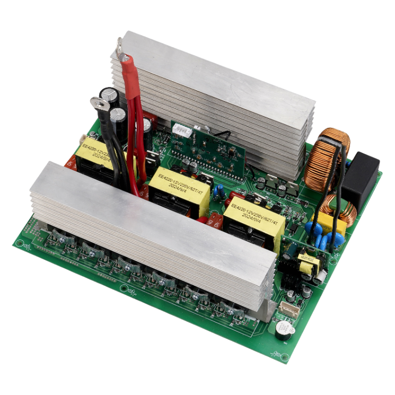 ROGERELE P2000 2000W pure sine wave inverter PCBA with heatsinks, transformers and power components