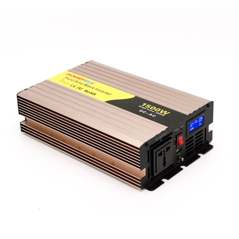 REP1500 1500W pure sine wave inverter in gold aluminum case with LCD display
