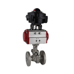 Pneumatic high platform with cast bracket flange ball valve