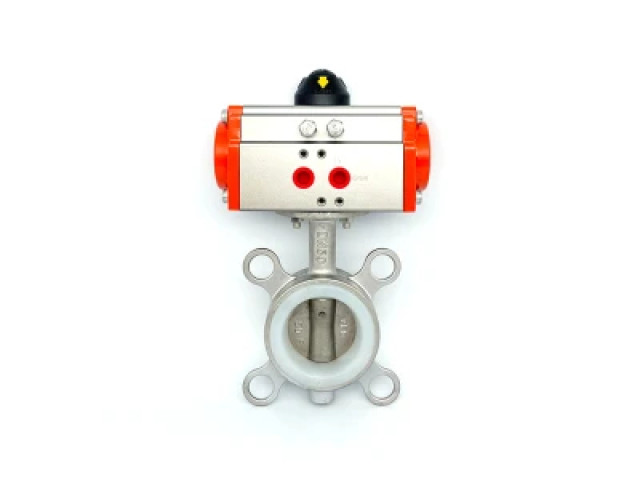Silicone sealed pneumatic butterfly valve