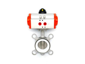 Four fluorine sealed pneumatic butterfly valve