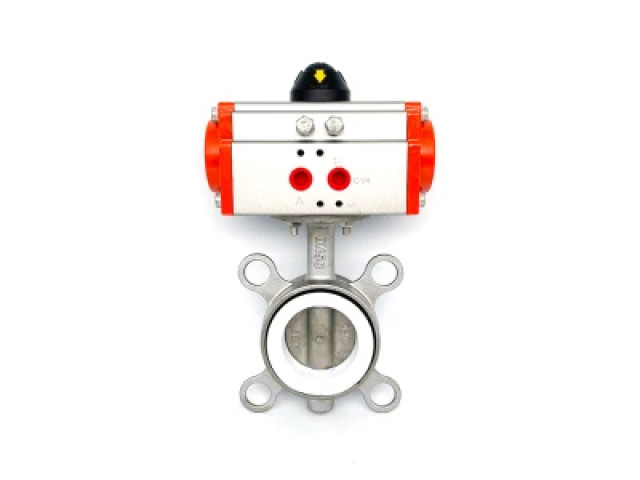 Four fluorine sealed pneumatic butterfly valve