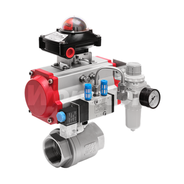 Pneumatic 2PC Threaded Ball Valve