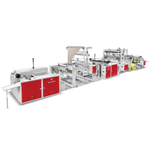 CW-1000PG+OR FULLY AUTOMATIC DRAW TAPE GARBAGE BAG MAKING MACHINE FOR OVERLAP & PERFORATION BAG-ON- ROLL WITHOUT CORE