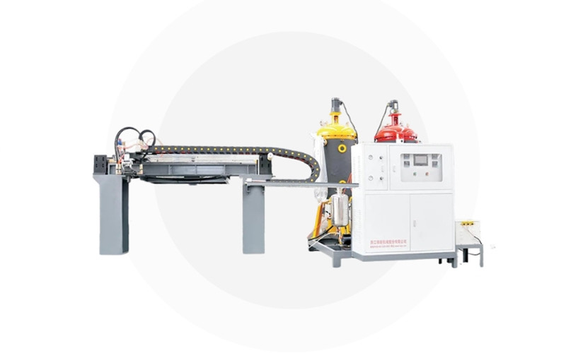 Polyurethane solvent-free leather coating and pouring machine