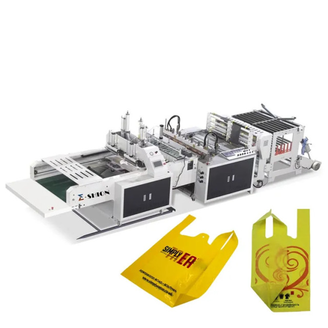 FULLY AUTOMATIC HIGH SPEED T-SHIRT BAG MAKING MACHINE