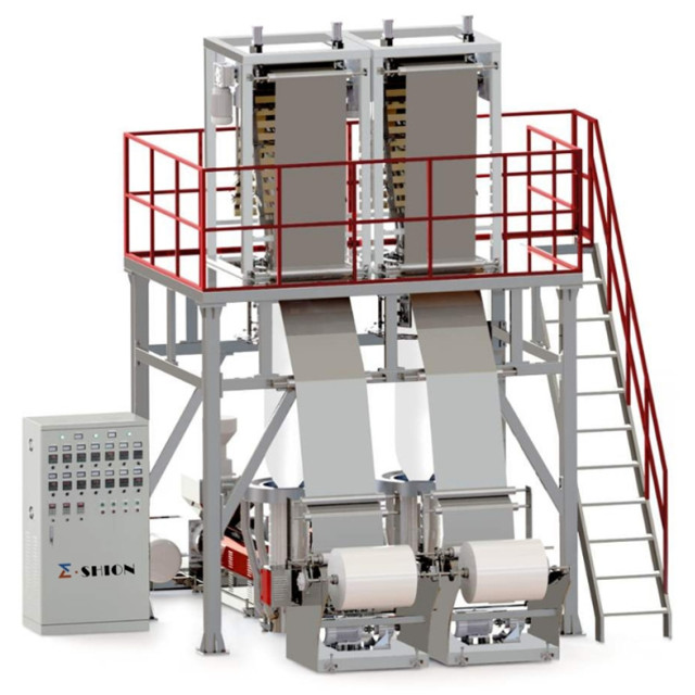 DOUBLE DIE HEAD PE PLASTIC MONO LAYER FILM BLOWING MACHINE