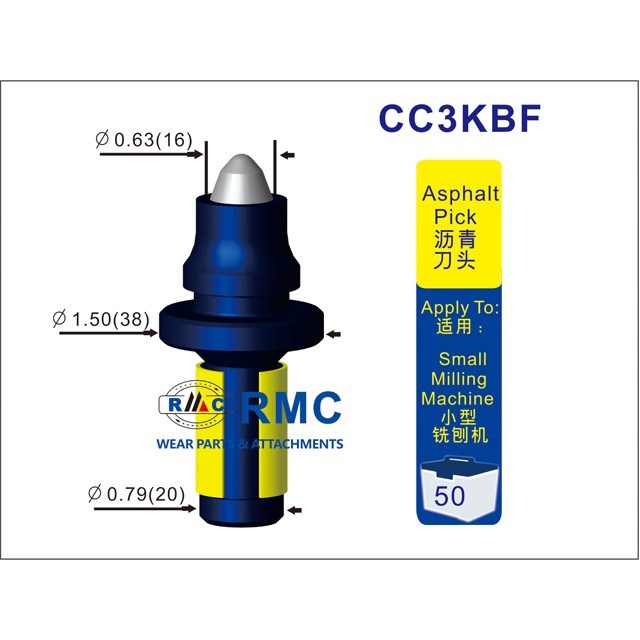 Road milling teeth CC3KBF for road milling drums fitting to road milling machine